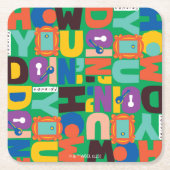 友だち™ |お客様のパター鮮やかン スクエアペーパーコースター (正面)