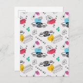 友だち™ |アイコンパターン インビテーションポストカード (正面/裏面)