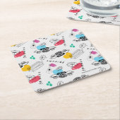 友だち™ |アイコンパターン スクエアペーパーコースター (アングル)