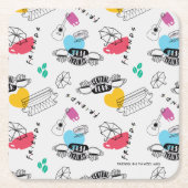 友だち™ |アイコンパターン スクエアペーパーコースター (正面)