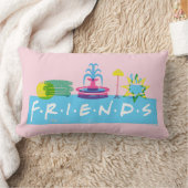 友だち™ |アイコン付きロゴ ランバークッション (ブランケット)