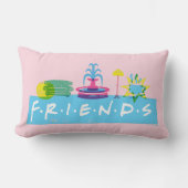 友だち™ |アイコン付きロゴ ランバークッション (正面)
