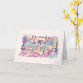 友だち™ | アパートメントカートゥーン カード (黄色い花)