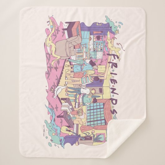 友だち™ | アパートメントカートゥーン シェルパブランケット (正面)