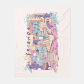 友だち™ | アパートメントカートゥーン フリースブランケット (正面)