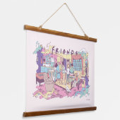 友だち™ | アパートメントカートゥーン 吊り下げ型タペストリー (傾斜あり)