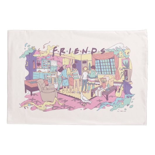 友だち™ | アパートメントカートゥーン 枕カバー (裏面)