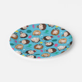 友だち™ |キャラクターチビ（小さくかわいく書いた感じ）パターン ペーパープレート (アングル)