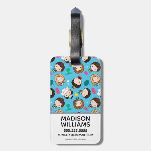友だち™ |キャラクターチビ（小さくかわいく書いた感じ）パターン ラゲッジタグ (裏面縦)