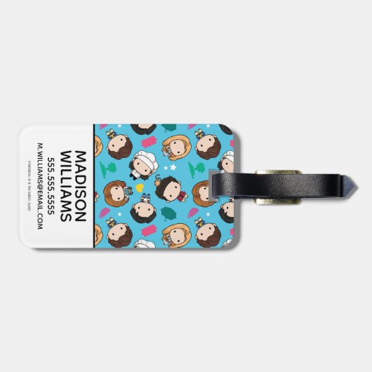 友だち™ |キャラクターチビ（小さくかわいく書いた感じ）パターン ラゲッジタグ (裏面横)
