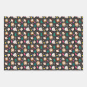 友だち™ |キャラクターチビ（小さくかわいく書いた感じ）パターン ラッピングペーパーシート (正面)