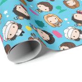 友だち™ |キャラクターチビ（小さくかわいく書いた感じ）パターン ラッピングペーパー (ロールコーナー)