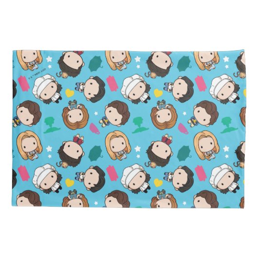 友だち™ |キャラクターチビ(小さくかわいく書いた感じ)パターン 枕カバー (裏面)