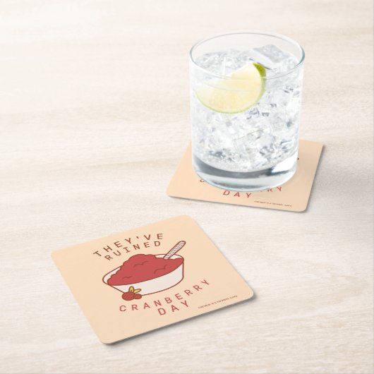 友だち™ |クランベリーの日を台無しにした スクエアペーパーコースター (インサイチュ)