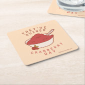 友だち™ |クランベリーの日を台無しにした スクエアペーパーコースター (アングル)