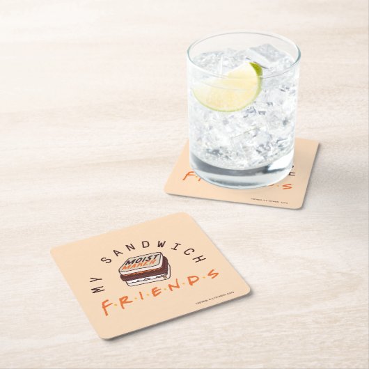 友だち™ |サンドイッチ スクエアペーパーコースター (インサイチュ)