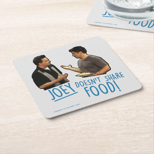 友だち™ |ジョーイは共有食べない！ スクエアペーパーコースター (アングル)