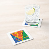 友だち™ |ジョーイは共有食品なし – Pizza Graphic スクエアペーパーコースター (インサイチュ)