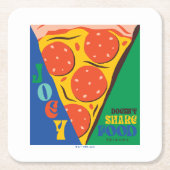 友だち™ |ジョーイは共有食品なし – Pizza Graphic スクエアペーパーコースター (正面)
