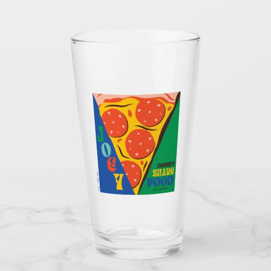 友だち™ |ジョーイは共有食品なし – Pizza Graphic タンブラーグラス (正面)