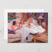 友だち™ |ドレスの結婚女の子 インビテーションポストカード (正面/裏面)