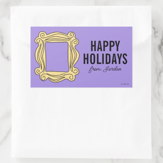 友だち™ |ピーフォレフレーム |クリスマスプレゼントラベル 長方形シール (バッグ)