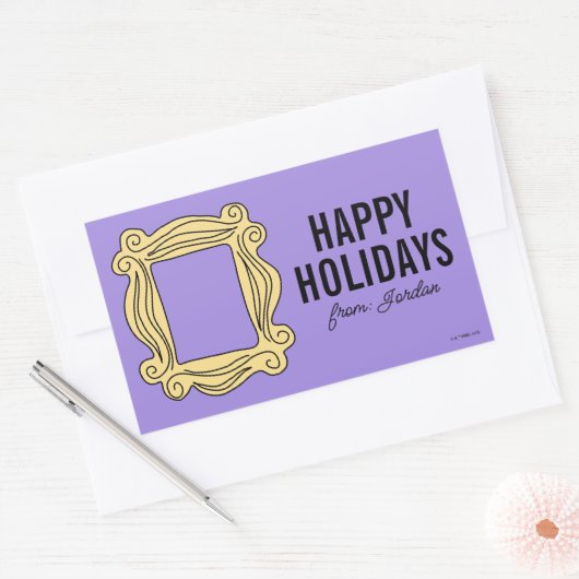 友だち™ |ピーフォレフレーム |クリスマスプレゼントラベル 長方形シール (封筒)