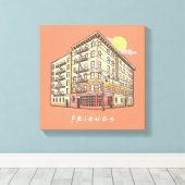 友だち™ |モニカズアパートメント建物 キャンバスプリント (インサイチュ (ウッドフロア))