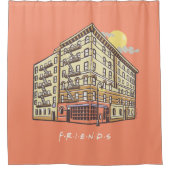 友だち™ |モニカズアパートメント建物 シャワーカーテン (正面)