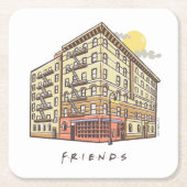 友だち™ |モニカズアパートメント建物 スクエアペーパーコースター (正面)