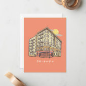 友だち™ |モニカズアパートメント建物 ノートカード (正面/裏面インサイチュ)