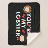 友だち™ |ロス&レイチェルロブスターチビ(小さくかわいく書いた感じ) シェルパブランケット (正面)