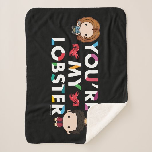 友だち™ |ロス&レイチェルロブスターチビ（小さくかわいく書いた感じ） シェルパブランケット (正面)