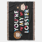 友だち™ |ロス&レイチェルロブスターチビ(小さくかわいく書いた感じ) スローブランケット (正面縦)