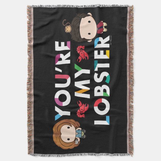 友だち™ |ロス&レイチェルロブスターチビ（小さくかわいく書いた感じ） スローブランケット (正面縦)