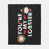 友だち™ |ロス&レイチェルロブスターチビ（小さくかわいく書いた感じ） フリースブランケット (正面)