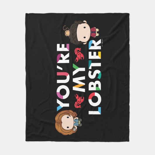 友だち™ |ロス&レイチェルロブスターチビ（小さくかわいく書いた感じ） フリースブランケット (正面)
