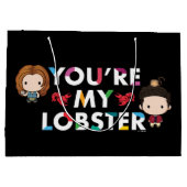 友だち™ |ロス&レイチェルロブスターチビ（小さくかわいく書いた感じ） ラージペーパーバッグ (裏面)