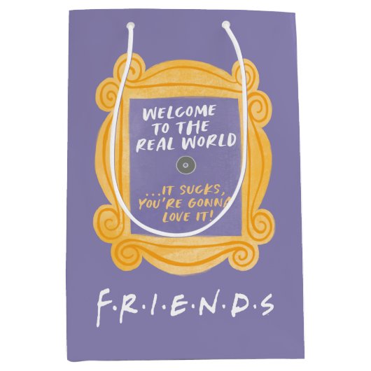 友だち™ |世界の引用文実在へようこそ ミディアムペーパーバッグ (正面)