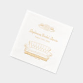 友だち™ |中央パークウォーターカラーブライダルシャワー 箔ナプキン (左)