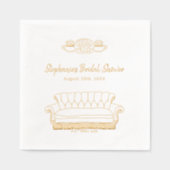 友だち™ |中央パークウォーターカラーブライダルシャワー 箔ナプキン (正面)