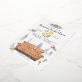 友だち™ |中央パークウォーターカラーブライダルシャワー 箔招待状 (回転した状態)