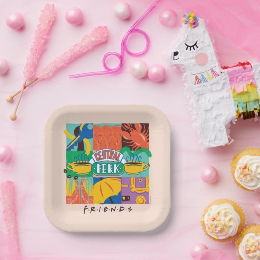 友だち™ |中央パークグラフィック鮮やかス ペーパープレート (パーティー)