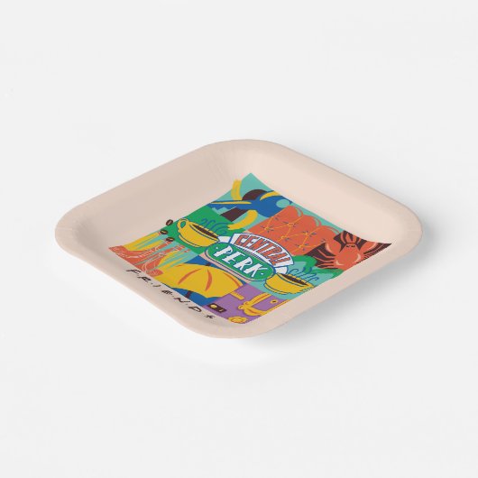 友だち™ |中央パークグラフィック鮮やかス ペーパープレート (傾斜あり)