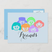 「友だち」友情、はがき。 ポストカード (正面/裏面)