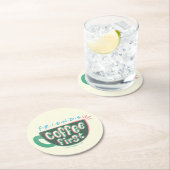 友だち™ |最初のコーヒー ラウンドペーパーコースター (インサイチュ)