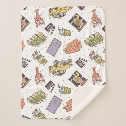 友だち™ |水玉模様アイコンのパターン シェルパブランケット (正面)