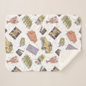 友だち™ |水玉模様アイコンのパターン シェルパブランケット (正面(横))