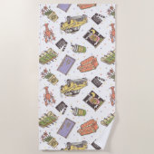 友だち™ |水玉模様アイコンのパターン ビーチタオル (正面)