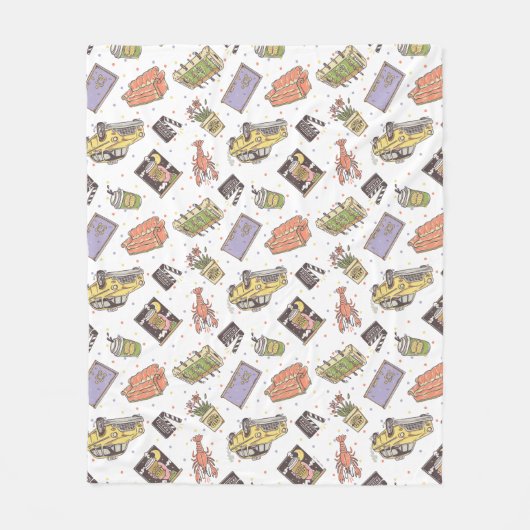 友だち™ |水玉模様アイコンのパターン フリースブランケット (正面)